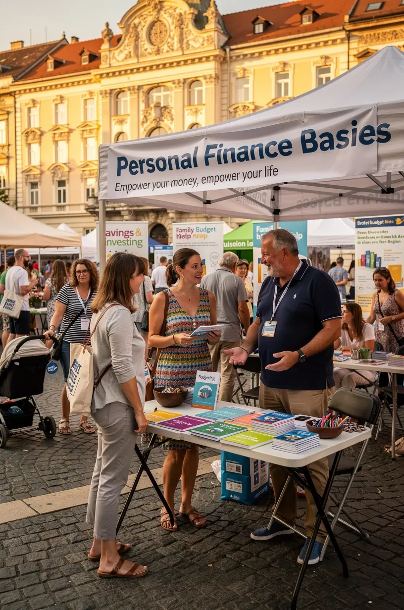 Résztvevők interaktív gyakorlatokat végeznek egy pénzügyi tudatosságot fejlesztő műhelyen.