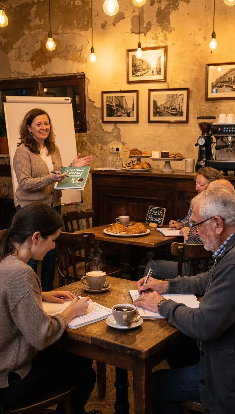 Ügyfél kezében látható egy kitöltött személyes pénzügyi munkafüzet, amely segíti a tervezést.